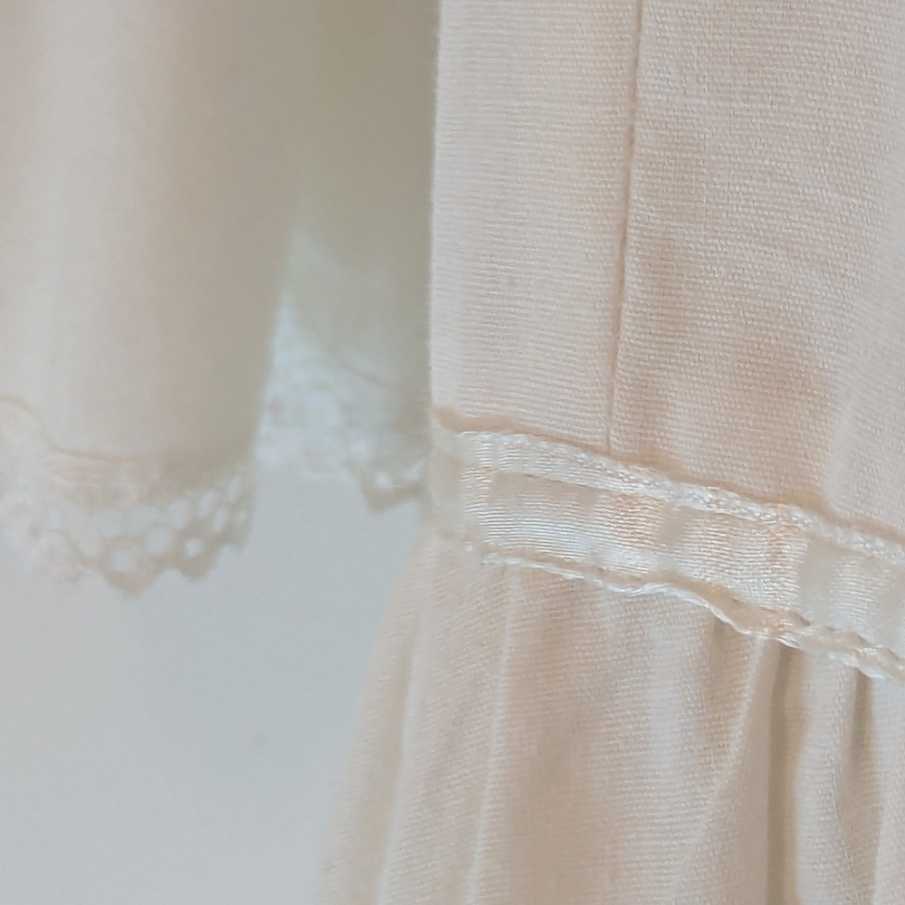 🤍 Vintage S Dress Fairy Prairie Cottage Wedding Cream Lace Puff Sleeves - Picture 12 of 16